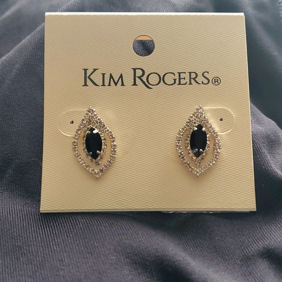 Kim Roger's Earrings Black And Silver